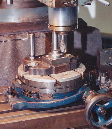 Punch press die being machined.